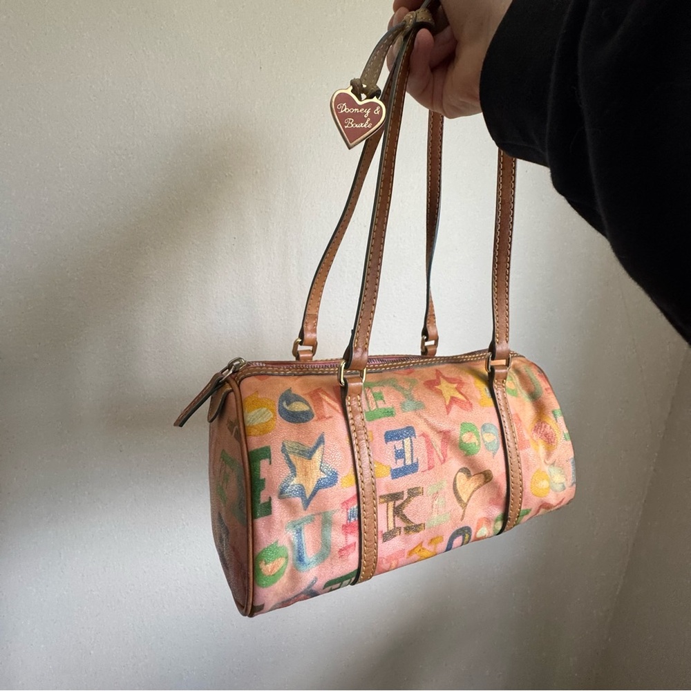 Dooney & Bourke Multicolor Pink Canvas Shoulder Bag
